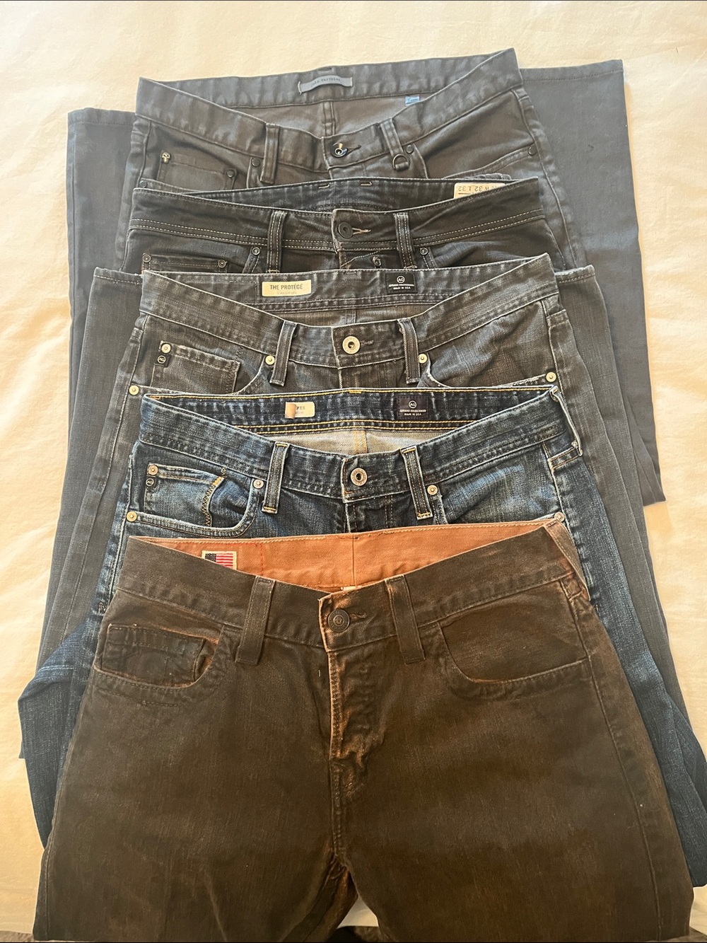 Five pairs of men’s brand-name/designer jeans